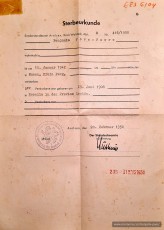 Document de l’Arxiu Especial Arolsen que confirma la mort de Jové el 10 de gener de 1942. (Arxiu familiar).