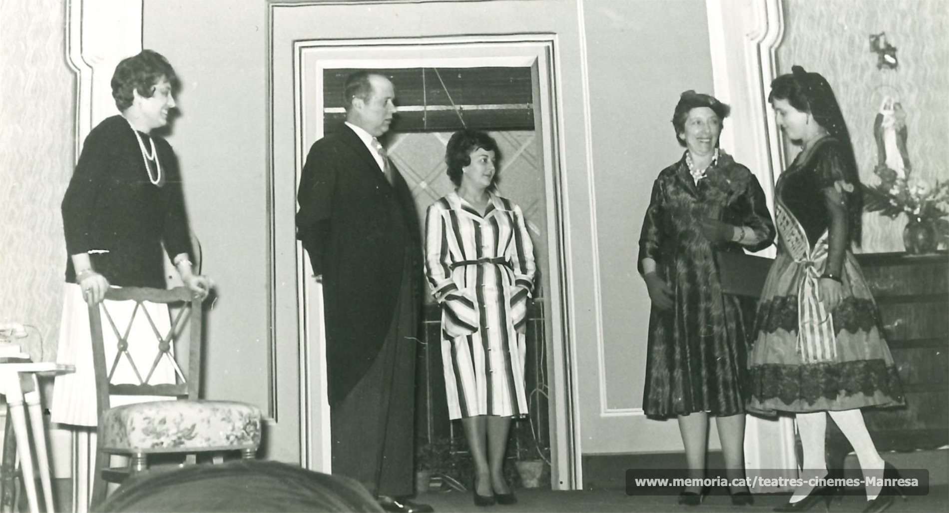 "La princesa de Barcelona" amb (?), Martí Camprubí, Rosa Vila, Lola Ciuró i Dolors Camprubí.(1961)