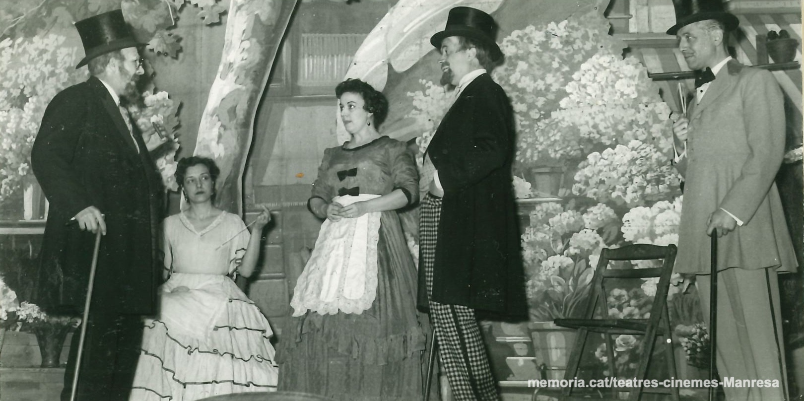 "La Rambla de les floristes" amb Martí Camprubí, Josep Canal, Enric Tatjé. (1958)