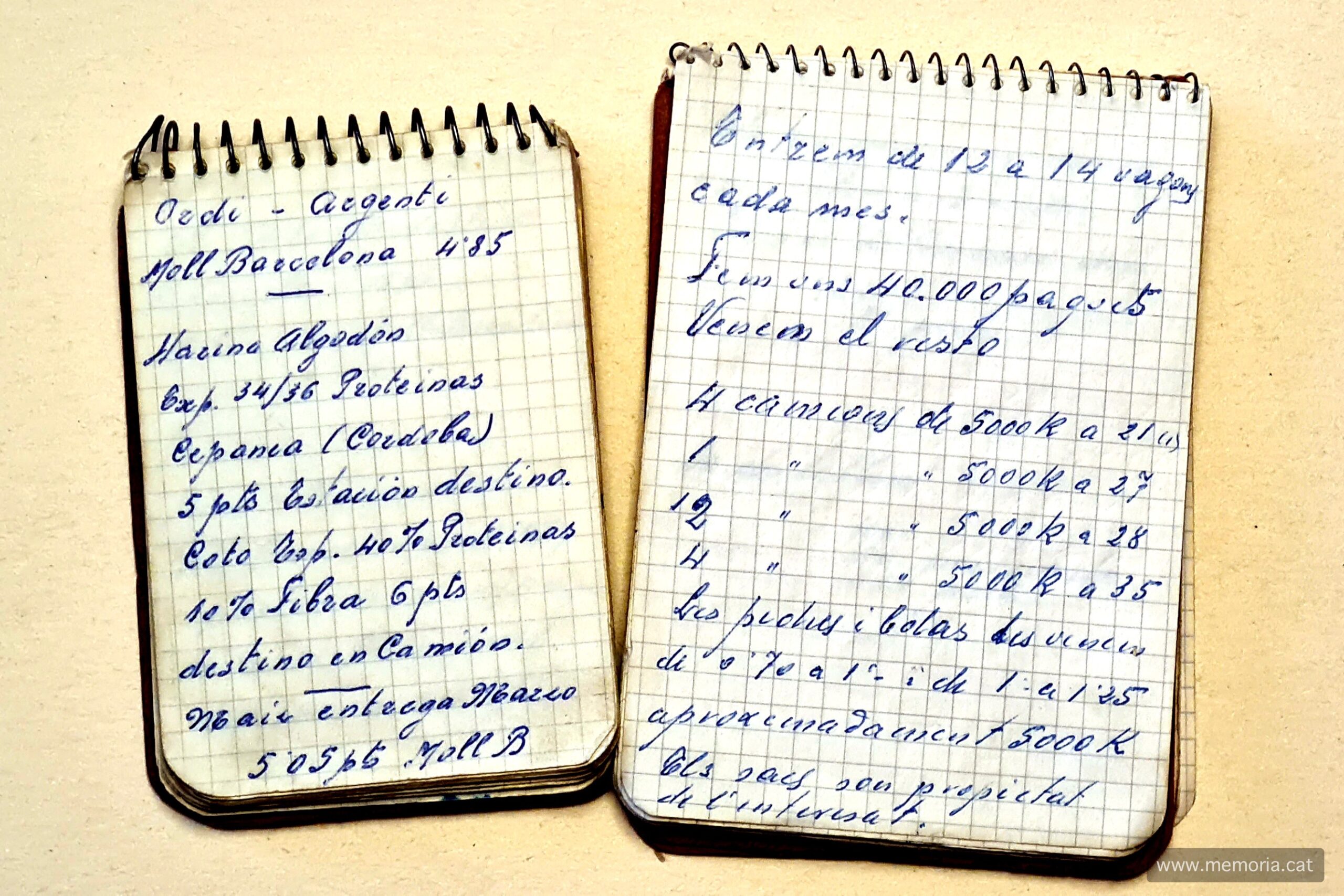 Llibretes de feina de Viñals. (Col·lecció familiar)
